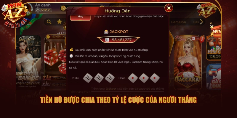 3 Điểm Tài Xỉu MD5 WINAZ Nổi Bật So Với Bản Thường 3 Tiền hũ được chia theo tỷ lệ cược của người thắng
